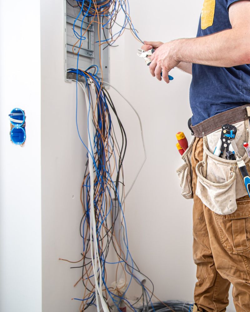 Villanyszerelő munka közben Sopronban - MS Vill Tech